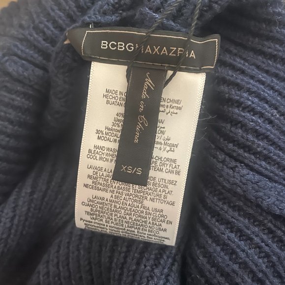 BCBGMaxAzria Sandrah Heather Navy Cowl Neck Knit Sweater Size XS/S Winter - Picture 7 of 9